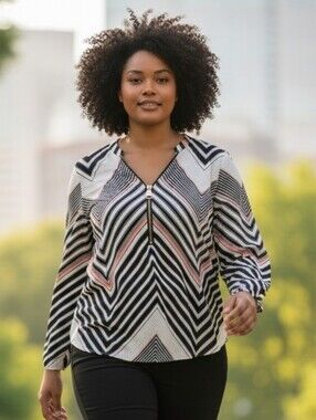 Zac & Rachel Geometric Print Blouse